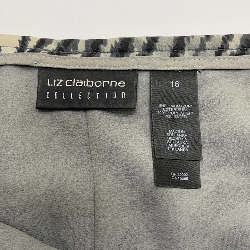 LIZ CLAIBORNE Womens 16 Gray Black Leopard Skirt - Picture 3 of 3